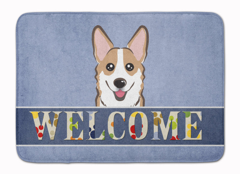 Sable Corgi Welcome Machine Washable Memory Foam Mat BB1439RUG