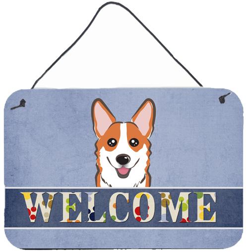 Red Corgi Welcome Wall or Door Hanging Prints BB1440DS812