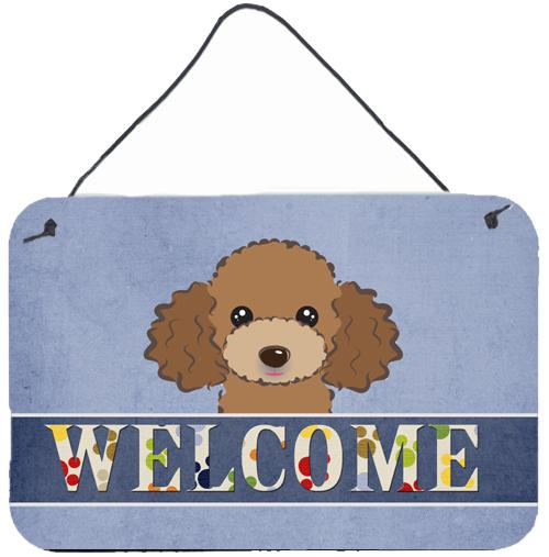 Chocolate Brown Poodle Welcome Wall or Door Hanging Prints BB1442DS812