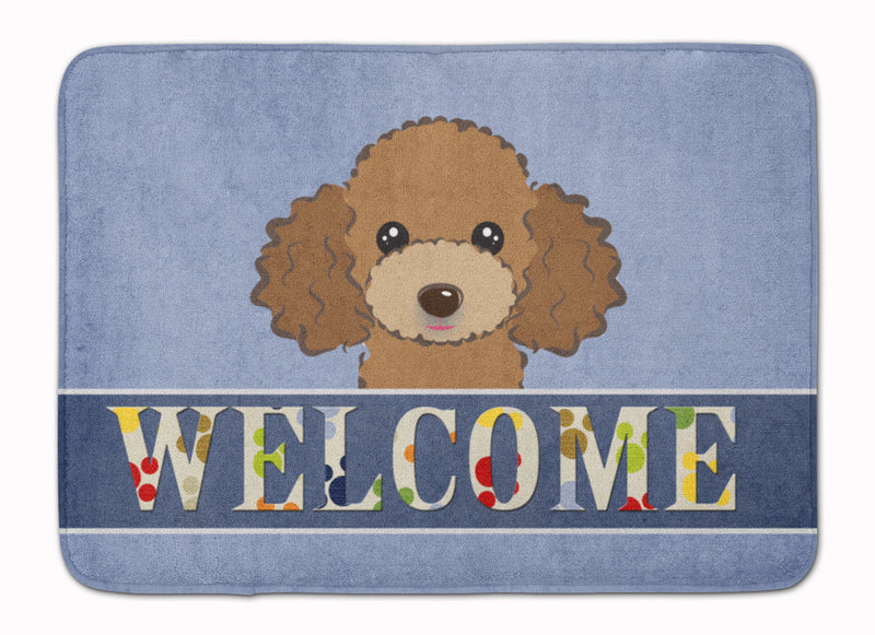 Chocolate Brown Poodle Welcome Machine Washable Memory Foam Mat BB1442RUG