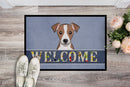 Jack Russell Terrier Welcome Doormat Indoor Outdoor 24H X 36W Front Door Mat Rugs for Entryway, Non Slip Washable Low Pile,