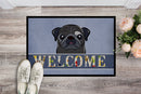 Black Pug Welcome Doormat - 24x36 Decorative Floor Mat – Indoor/Outdoor Rug with Artistic Flair BB1449JMAT