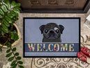 Black Pug Welcome Doormat - 24x36 Decorative Floor Mat – Indoor/Outdoor Rug with Artistic Flair BB1449JMAT