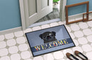 Black Pug Welcome Doormat - 24x36 Decorative Floor Mat – Indoor/Outdoor Rug with Artistic Flair BB1449JMAT