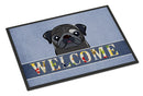 Black Pug Welcome Doormat - 24x36 Decorative Floor Mat – Indoor/Outdoor Rug with Artistic Flair BB1449JMAT