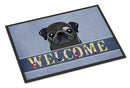 Black Pug Welcome Doormat - 18x27 Decorative Floor Mat – Indoor/Outdoor Rug with Artistic Flair BB1449MAT