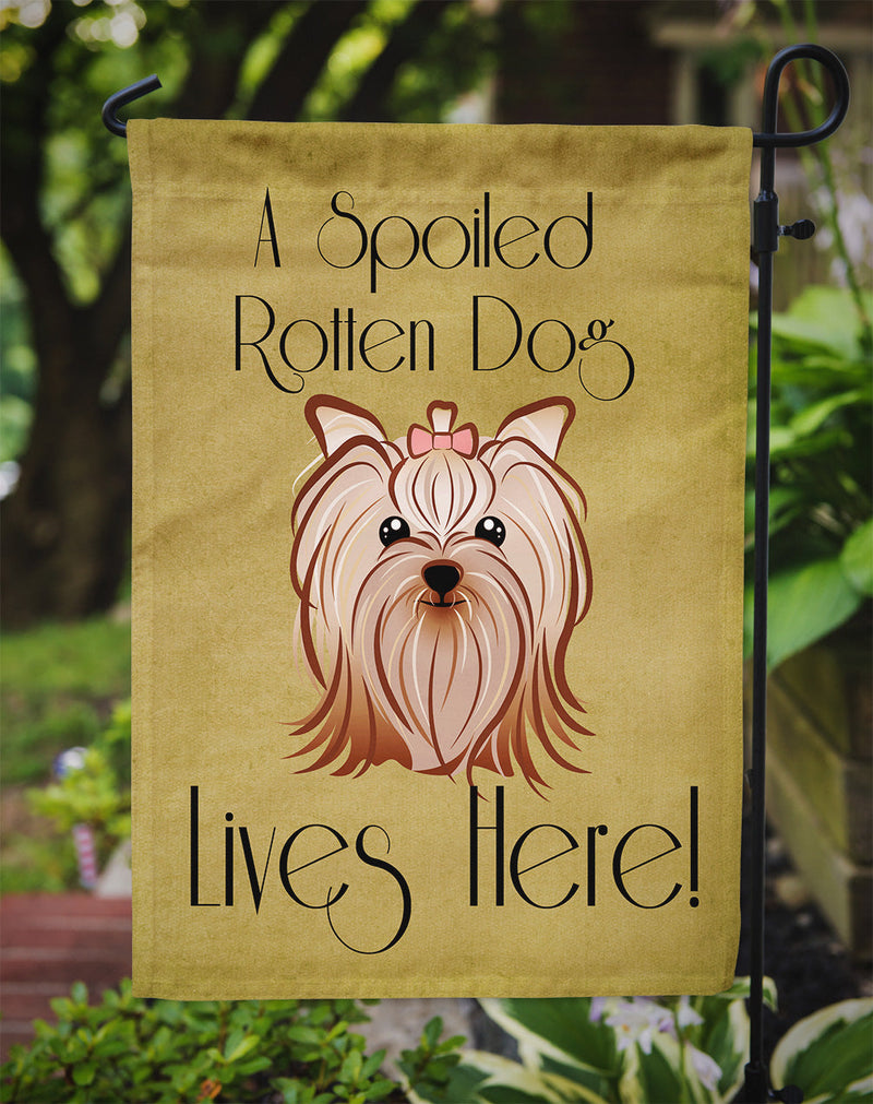 Yorkie Yorkshire Terrier Spoiled Dog Lives Here Flag Garden Size BB1452GF