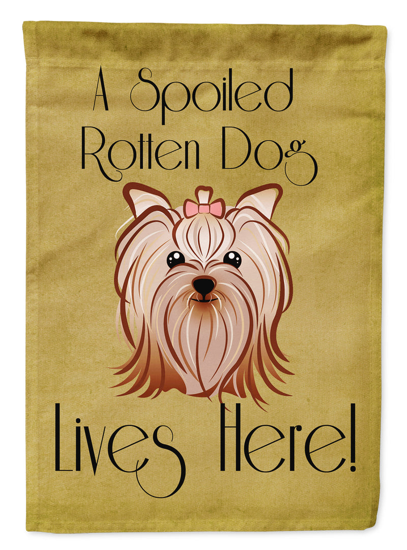 Yorkie Yorkshire Terrier Spoiled Dog Lives Here Flag Garden Size BB1452GF