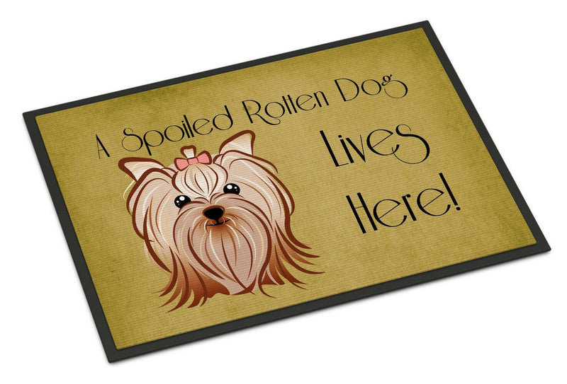 Yorkie Yorkshire Terrier Spoiled Dog Lives Here Indoor or Outdoor Mat 24x36 BB1452JMAT