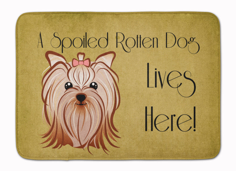 Yorkie Yorkishire Terrier Spoiled Dog Lives Here Machine Washable Memory Foam Mat BB1452RUG