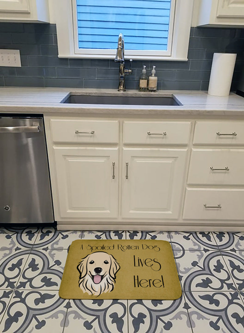 Golden Retriever Spoiled Dog Lives Here Machine Washable Memory Foam Mat BB1453RUG