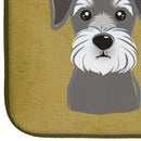 Schnauzer Spoiled Dog Lives Here Dish Drying Mat Absorbent Dish Drying Mat Pad for Kitchen Counter Dish Drainer Mat for Countertop, 14 x 21", Multicolor