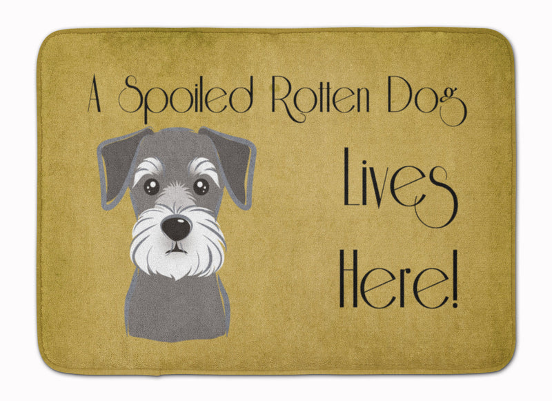 Schnauzer Spoiled Dog Lives Here Machine Washable Memory Foam Mat BB1454RUG