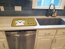 Maltese Spoiled Dog Lives Here Dish Drying Mat Absorbent Dish Drying Mat Pad for Kitchen Counter Dish Drainer Mat for Countertop, 14 x 21", Multicolor