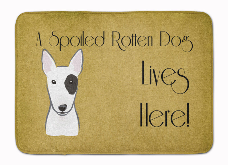 Bull Terrier Spoiled Dog Lives Here Machine Washable Memory Foam Mat BB1457RUG