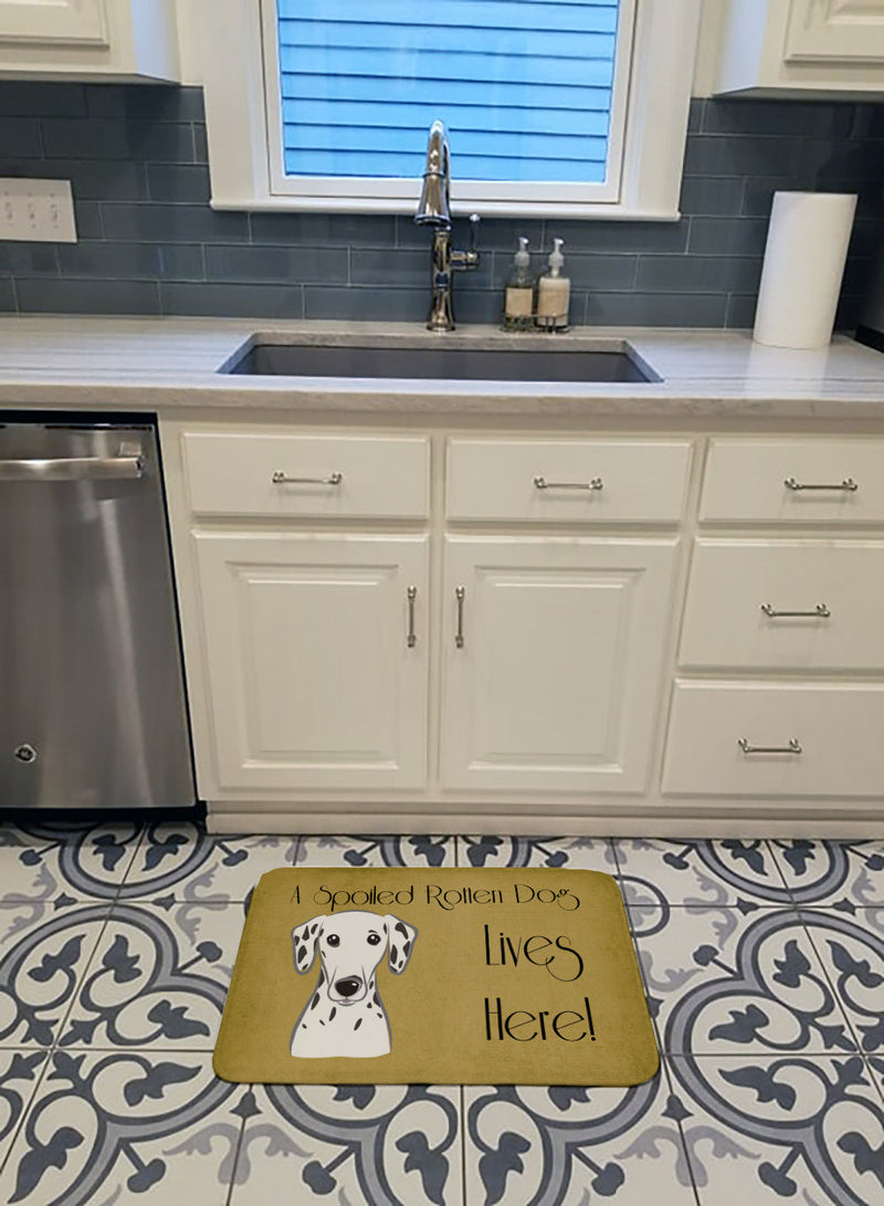 Dalmatian Spoiled Dog Lives Here Machine Washable Memory Foam Mat BB1458RUG