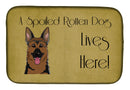 German Shepherd Spoiled Dog Lives Here Dish Drying Mat Absorbent Dish Drying Mat Pad for Kitchen Counter Dish Drainer Mat for Countertop, 14 x 21", Multicolor