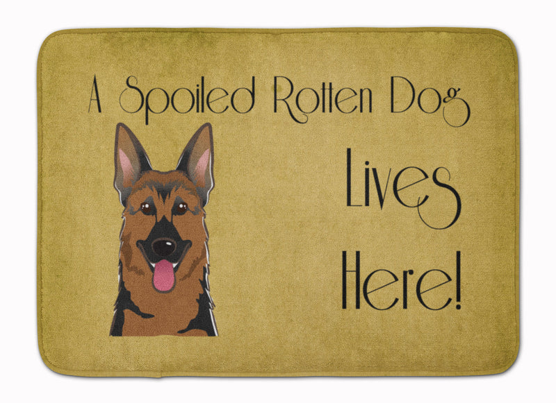 German Shepherd Spoiled Dog Lives Here Machine Washable Memory Foam Mat BB1459RUG