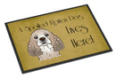 Cocker Spaniel Spoiled Dog Lives Here Doormat Indoor Outdoor 18H X 27W Front Door Mat Rugs for Entryway, Non Slip Washable