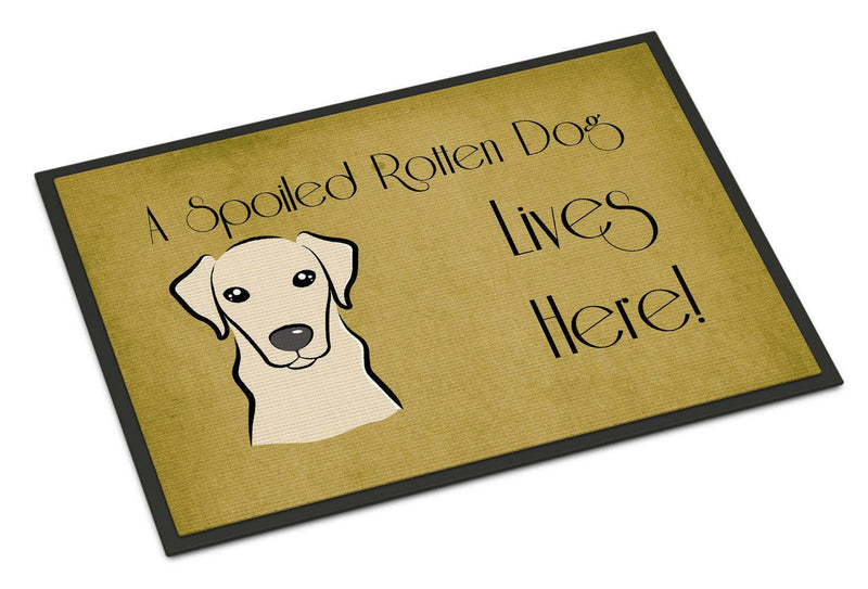 Yellow Labrador Spoiled Dog Lives Here Indoor or Outdoor Mat 24x36 BB1470JMAT