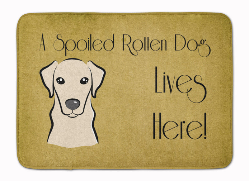 Yellow Labrador Spoiled Dog Lives Here Machine Washable Memory Foam Mat BB1470RUG