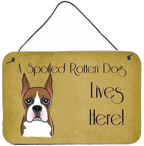 Boxer Spoiled Dog Lives Here Wall or Door Hanging Prints BB1471DS812