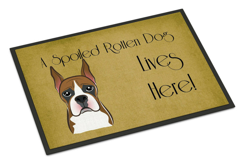 Boxer Spoiled Dog Lives Here Indoor or Outdoor Mat 18x27 BB1471MAT