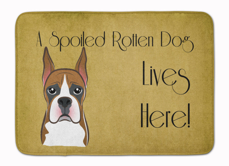 Boxer Spoiled Dog Lives Here Machine Washable Memory Foam Mat BB1471RUG