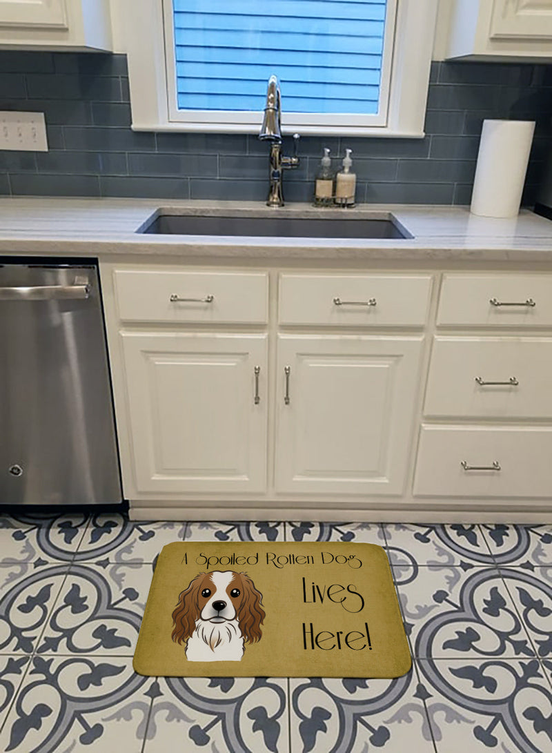 Cavalier Spaniel Spoiled Dog Lives Here Machine Washable Memory Foam Mat BB1472RUG