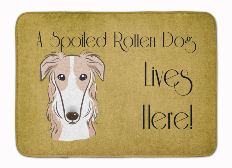 Borzoi Spoiled Dog Lives Here Machine Washable Memory Foam Mat BB1476RUG