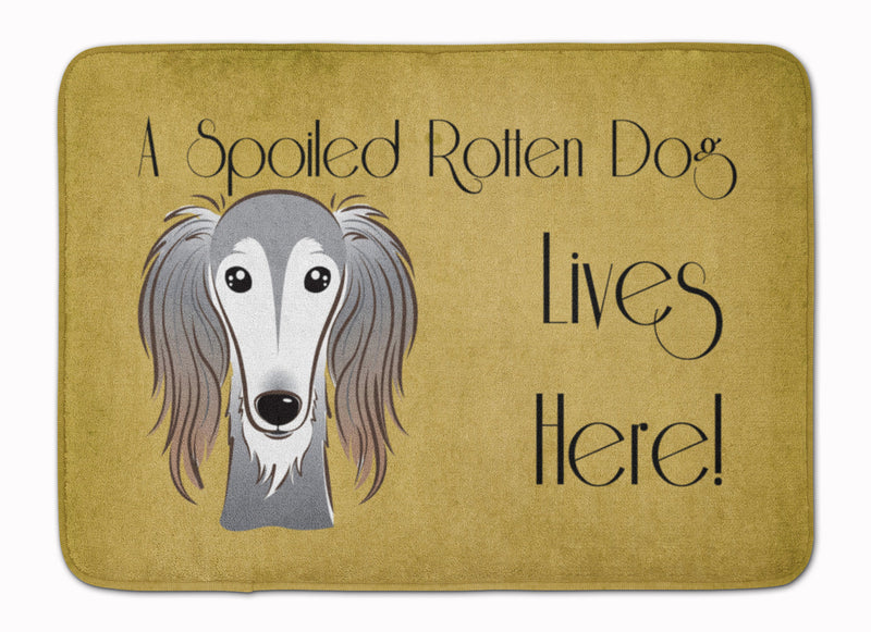 Saluki Spoiled Dog Lives Here Machine Washable Memory Foam Mat BB1477RUG