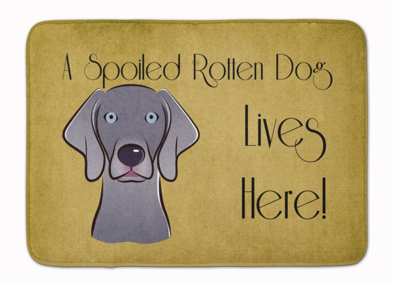 Weimaraner Spoiled Dog Lives Here Machine Washable Memory Foam Mat BB1479RUG