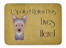 Yorkie Puppy Spoiled Dog Lives Here Memory Foam Kitchen Mat Machine Washable Anti-Fatigue Cushion Comfort Bath or Kitchen Rug