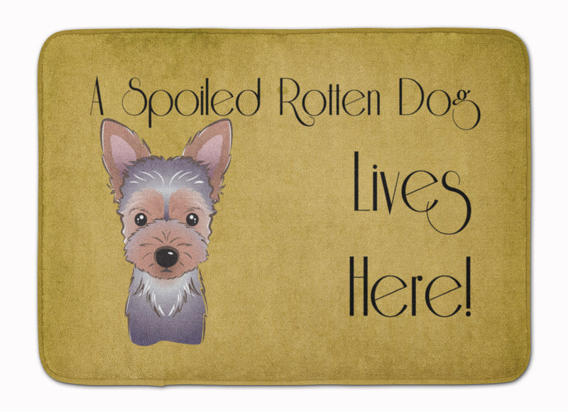 Yorkie Puppy Spoiled Dog Lives Here Machine Washable Memory Foam Mat BB1480RUG