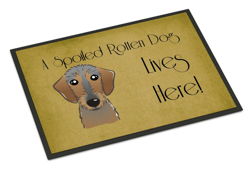 Wirehaired Dachshund Spoiled Dog Lives Here Indoor or Outdoor Mat 18x27 BB1481MAT