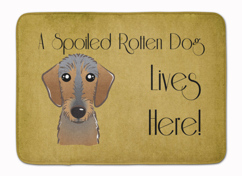 Wirehaired Dachshund Spoiled Dog Lives Here Machine Washable Memory Foam Mat BB1481RUG