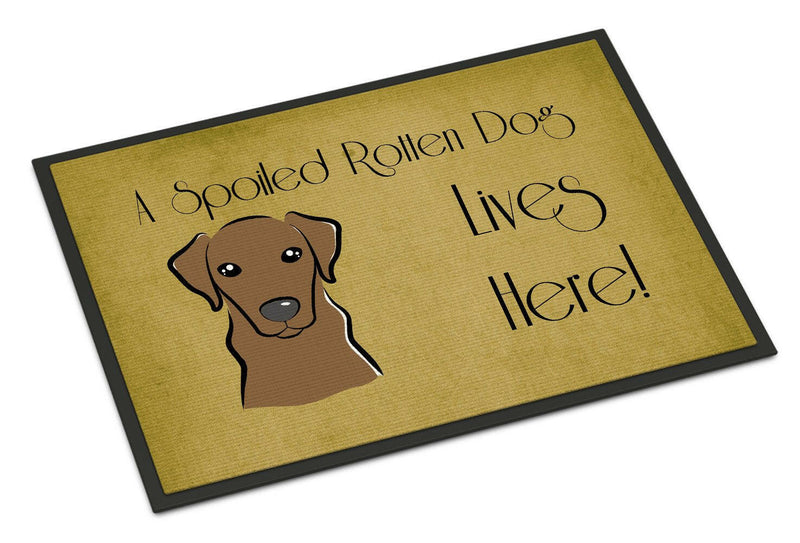 Chocolate Labrador Spoiled Dog Lives Here Indoor or Outdoor Mat 18x27 BB1482MAT