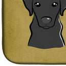 Black Labrador Spoiled Dog Lives Here Dish Drying Mat – Absorbent, Artistic Kitchen Essentials BB1483DDM
