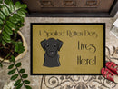Black Labrador Spoiled Dog Lives Here Doormat - 24x36 Decorative Floor Mat – Indoor/Outdoor Rug with Artistic Flair BB1483JMAT