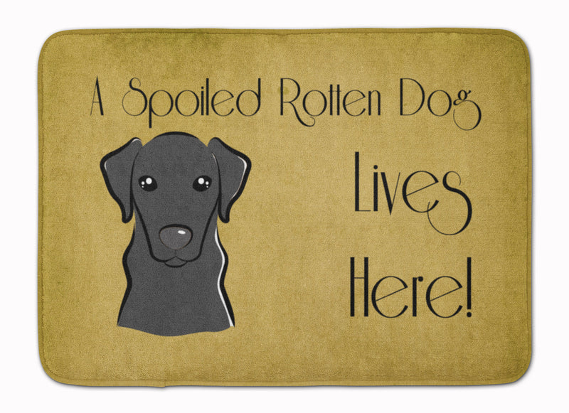 Black Labrador Spoiled Dog Lives Here Machine Washable Memory Foam Mat BB1483RUG