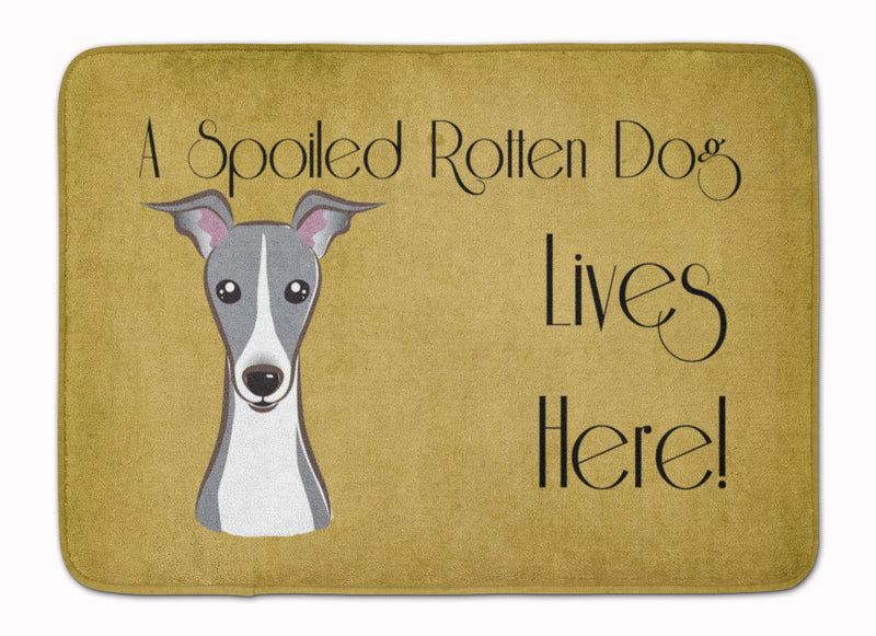 Italian Greyhound Spoiled Dog Lives Here Machine Washable Memory Foam Mat BB1484RUG