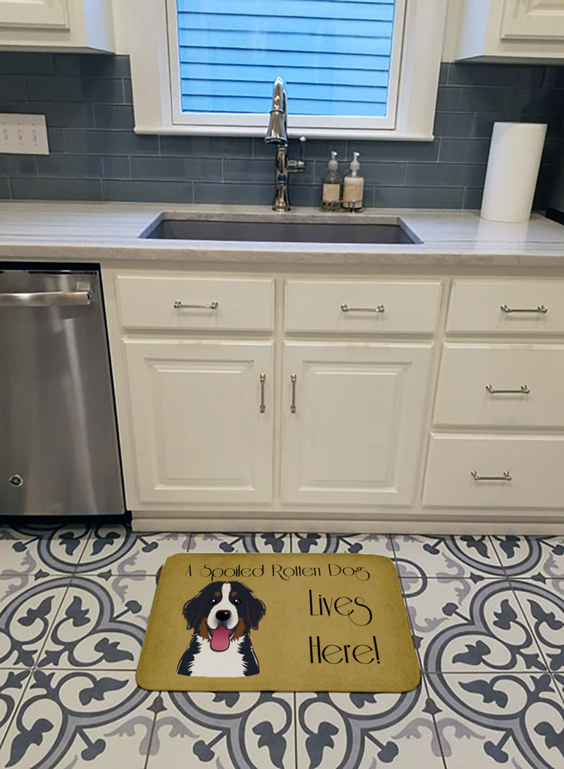 Bernese Mountain Dog Spoiled Dog Lives Here Machine Washable Memory Foam Mat BB1485RUG