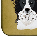 Border Collie Spoiled Dog Lives Here Dish Drying Mat – Absorbent, Artistic Kitchen Essentials BB1489DDM