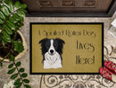 Border Collie Spoiled Dog Lives Here Doormat - 24x36 Decorative Floor Mat – Indoor/Outdoor Rug with Artistic Flair BB1489JMAT
