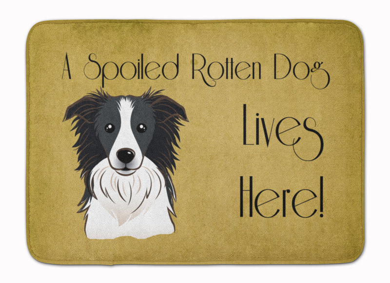 Border Collie Spoiled Dog Lives Here Machine Washable Memory Foam Mat BB1489RUG