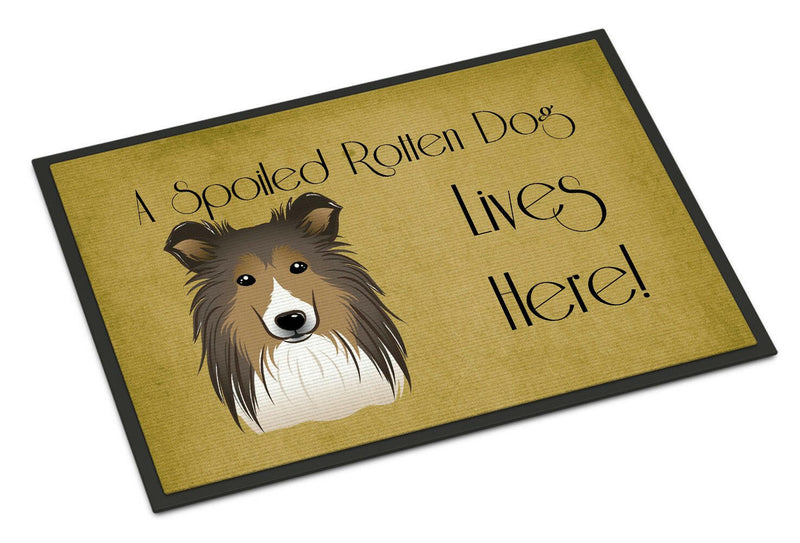 Sheltie Spoiled Dog Lives Here Indoor or Outdoor Mat 18x27 BB1490MAT