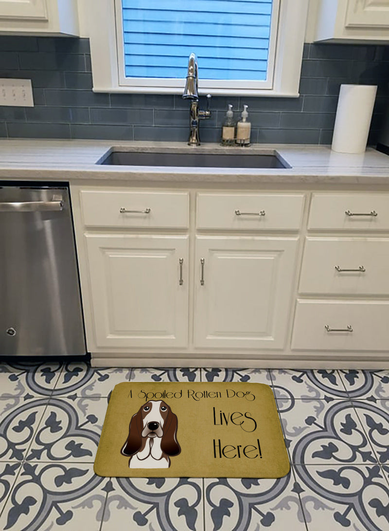 Basset Hound Spoiled Dog Lives Here Machine Washable Memory Foam Mat BB1491RUG