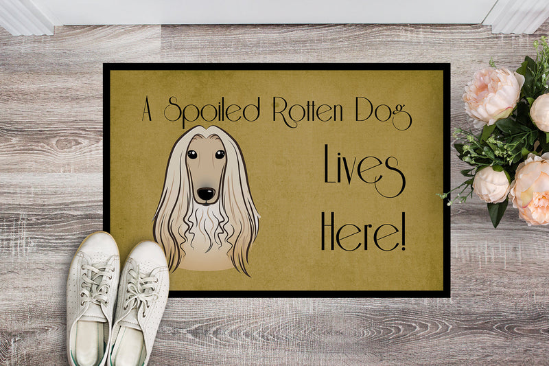 Afghan Hound Spoiled Dog Lives Here Doormat - 24x36 Decorative Floor Mat – Indoor/Outdoor Rug with Artistic Flair BB1492JMAT