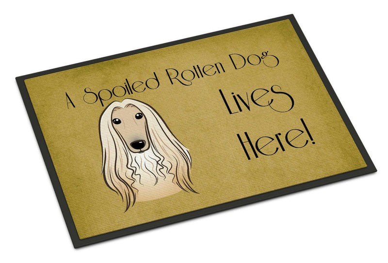 Afghan Hound Spoiled Dog Lives Here Indoor or Outdoor Mat 18x27 BB1492MAT