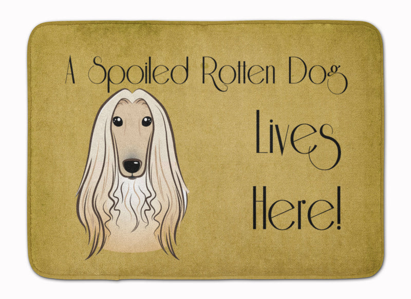 Afghan Hound Spoiled Dog Lives Here Machine Washable Memory Foam Mat BB1492RUG